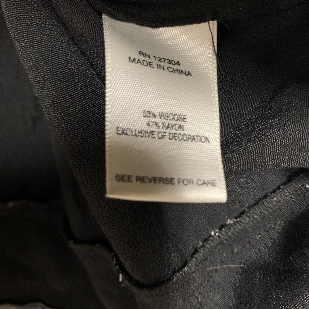 John Mark Black Cream Embroidered Merrow Edge Tunic Size L 46” - Picture 4 of 7